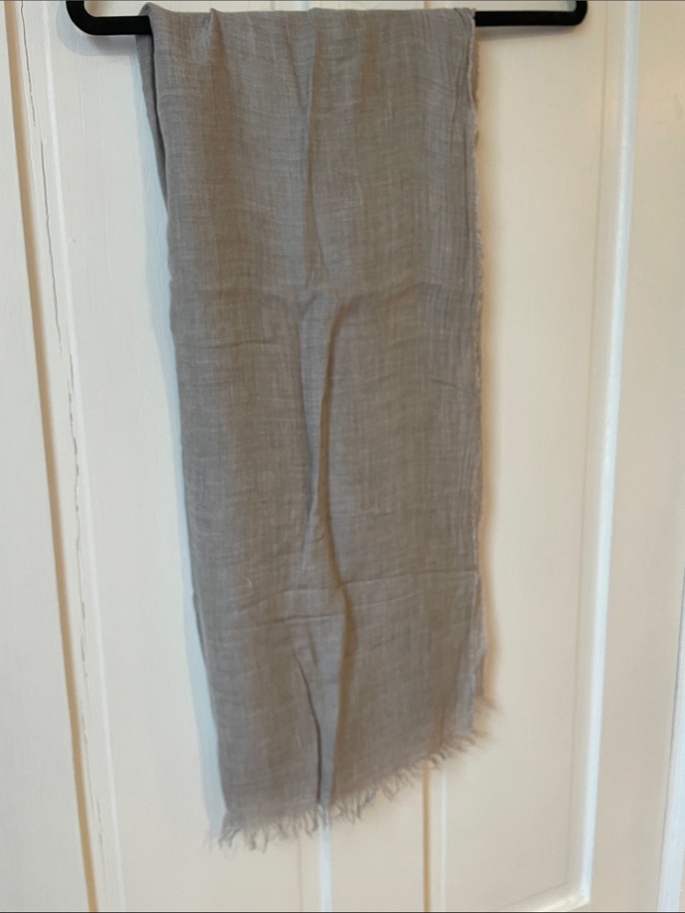 Reiss Light Gray Linen-Blend Scarf
